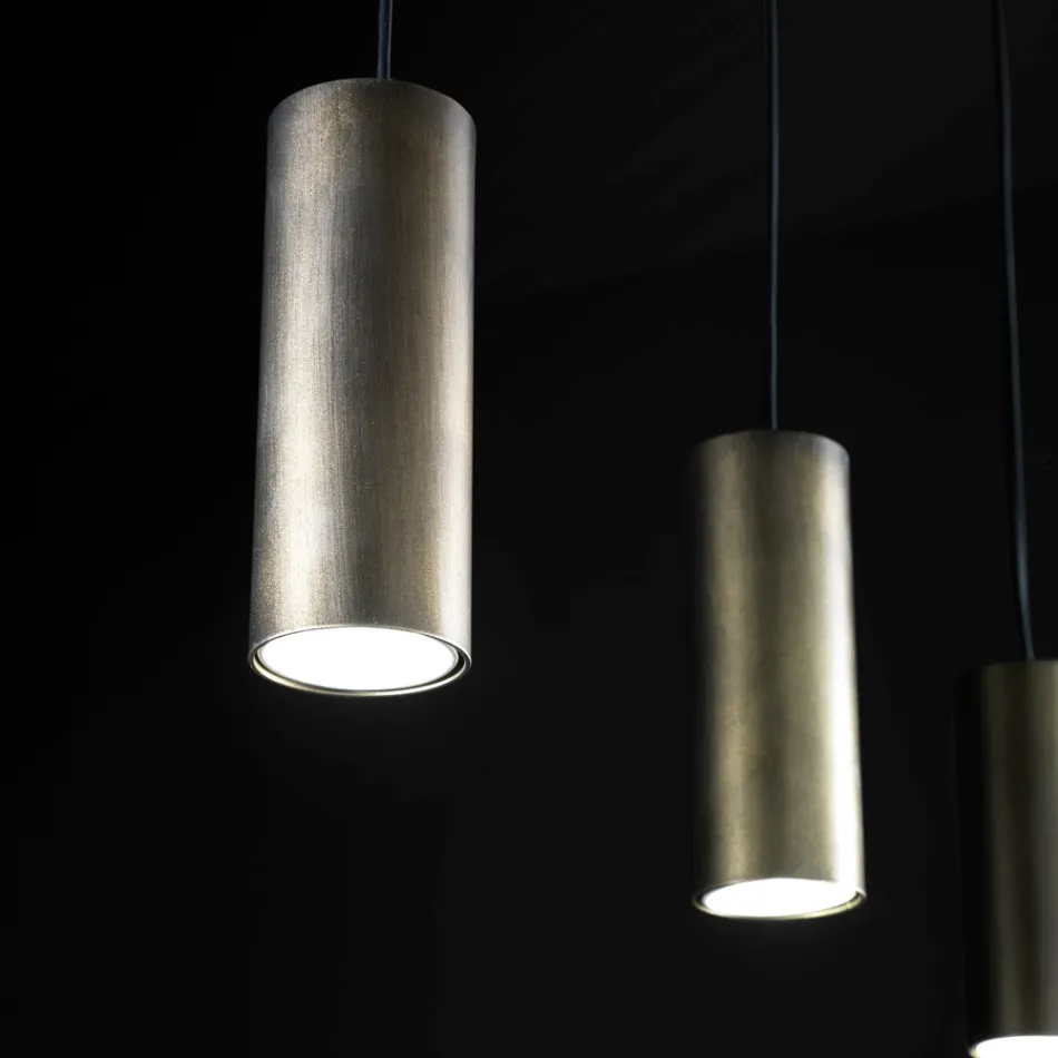 Lampada a 5 Sospensioni in Metallo Made in Italy - Read Viadurini