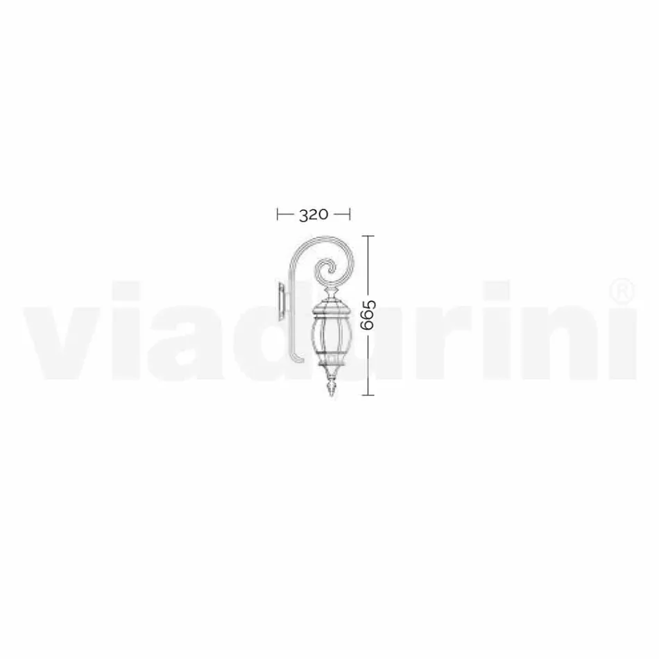 Lampada a muro da esterno in alluminio pressofuso made in Italy, Anika Viadurini