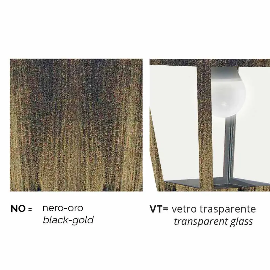 Lampada a muro da giardino in alluminio prodotta in Italia, Kristel Viadurini