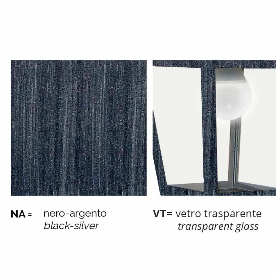 Lampada a muro da giardino in alluminio prodotta in Italia, Kristel Viadurini
