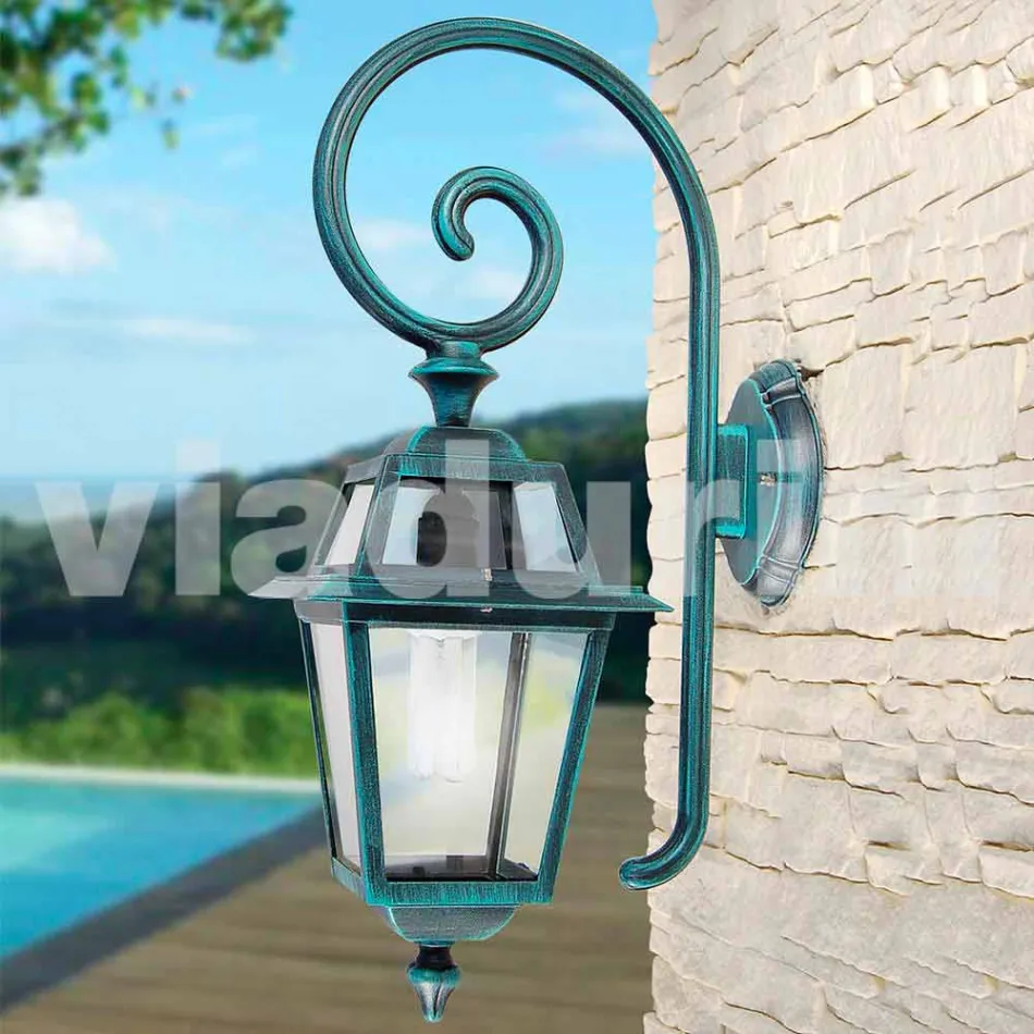 Lampada a muro da giardino in alluminio prodotta in Italia, Kristel Viadurini