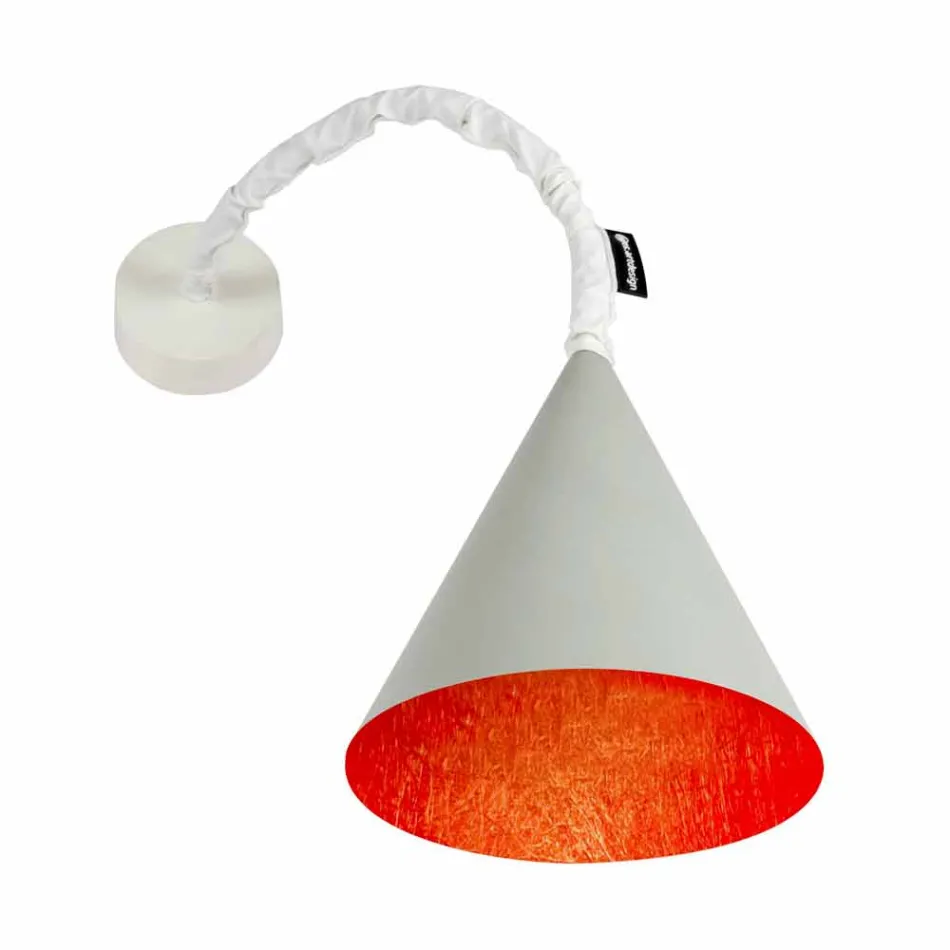 Lampada a muro di design In-es.artdesign Jazz a Cemento verniciata Viadurini