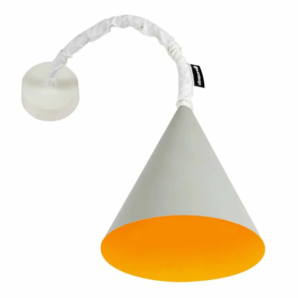 Lampada a muro di design In-es.artdesign Jazz a Cemento verniciata Viadurini