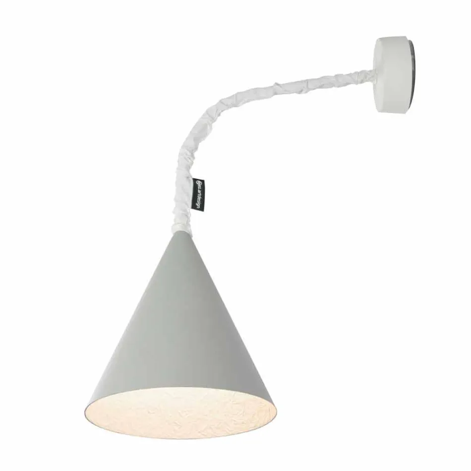 Lampada a muro di design In-es.artdesign Jazz a Cemento verniciata Viadurini
