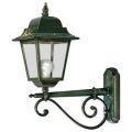 Lampada a Muro Esterno Alluminio Verde Oro e Fiori Dipinti a Mano - Gorizia