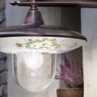 Lampada a Muro Giardino in Alluminio Nero Fiori Dipinti a Mano - Latina Viadurini