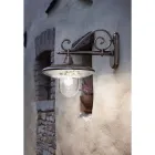 Lampada a Muro Giardino in Alluminio Nero Fiori Dipinti a Mano - Latina Viadurini