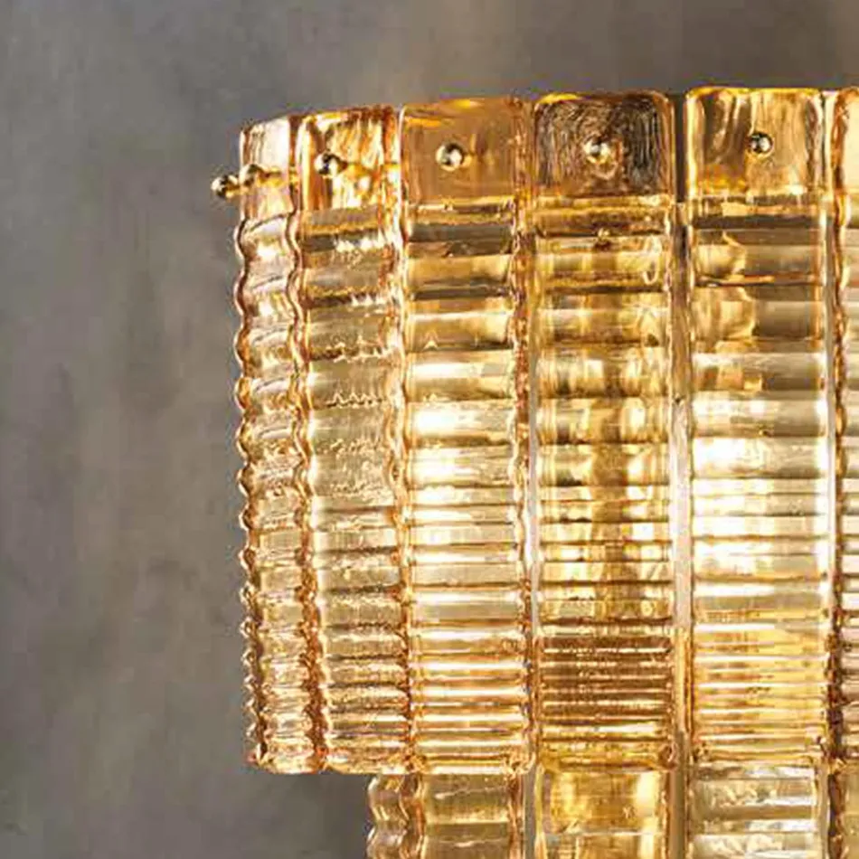 Lampada a Muro Moderna in Vetro Artigianale Lusso Made in Italy - Valadier Viadurini