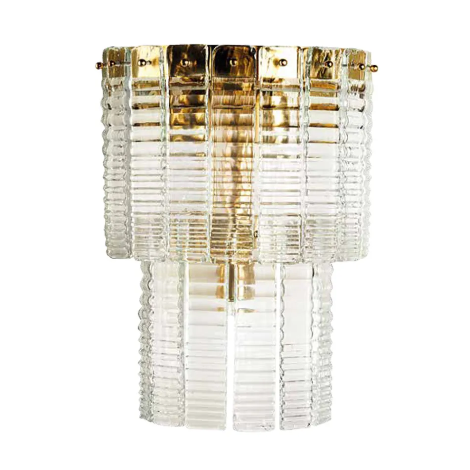 Lampada a Muro Moderna in Vetro Artigianale Lusso Made in Italy - Valadier Viadurini