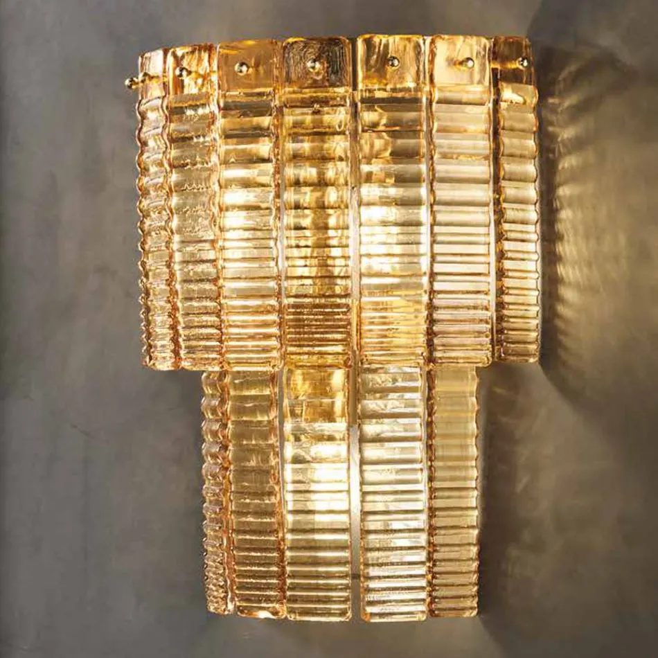 Lampada a Muro Moderna in Vetro Artigianale Lusso Made in Italy - Valadier Viadurini