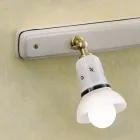 Lampada a Parete 2 o 3 Faretti Ottone e Ceramica Dipinta a Mano - Savona Viadurini