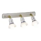 Lampada a Parete 2 o 3 Faretti Ottone e Ceramica Dipinta a Mano - Savona Viadurini