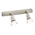 Lampada a Parete 2 o 3 Faretti Ottone e Ceramica Dipinta a Mano - Savona