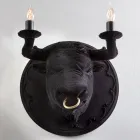 Lampada a Parete a 2 Luci in Ceramica Design a Forma di Toro - Marrena Viadurini