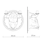 Lampada a Parete a 2 Luci in Ceramica Design a Forma di Toro - Marrena Viadurini