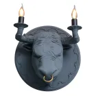 Lampada a Parete a 2 Luci in Ceramica Design a Forma di Toro - Marrena Viadurini