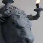 Lampada a Parete a 2 Luci in Ceramica Design a Forma di Toro - Marrena Viadurini