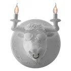 Lampada a Parete a 2 Luci in Ceramica Design a Forma di Toro - Marrena Viadurini