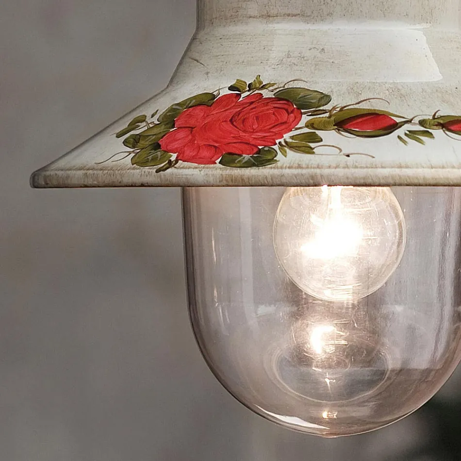 Lampada a Parete da Esterno in Alluminio Bianco Dipinto a Mano - Imperia Viadurini