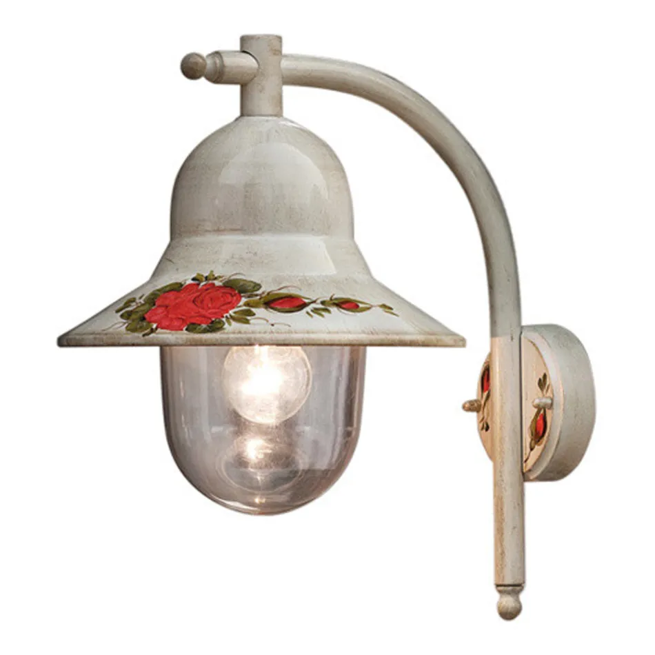 Lampada a Parete da Esterno in Alluminio Bianco Dipinto a Mano - Imperia Viadurini