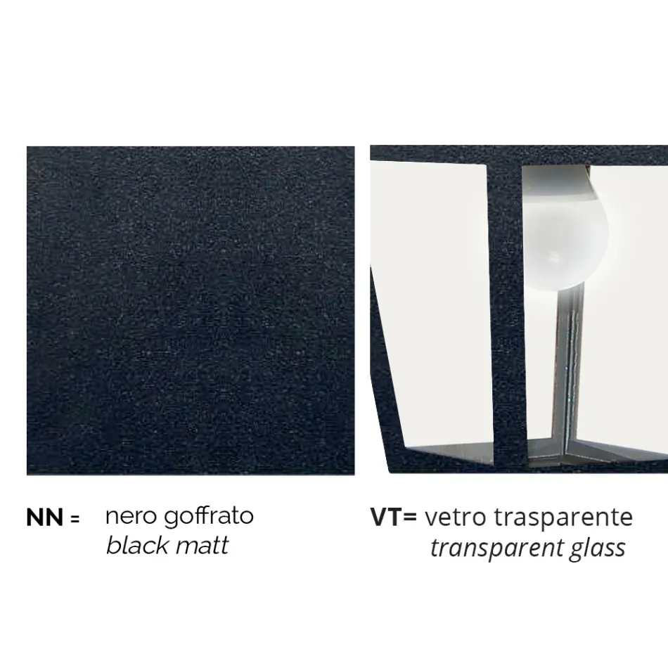 Lampada a parete da giardino in alluminio prodotta in Italia, Aquilina Viadurini