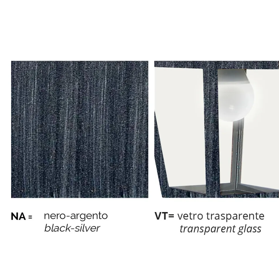 Lampada a parete da giardino in alluminio prodotta in Italia, Aquilina Viadurini