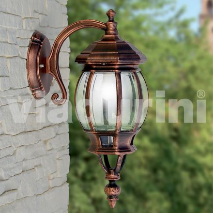 Lampada a parete da giardino in alluminio realizzata in Italia, Anika Viadurini