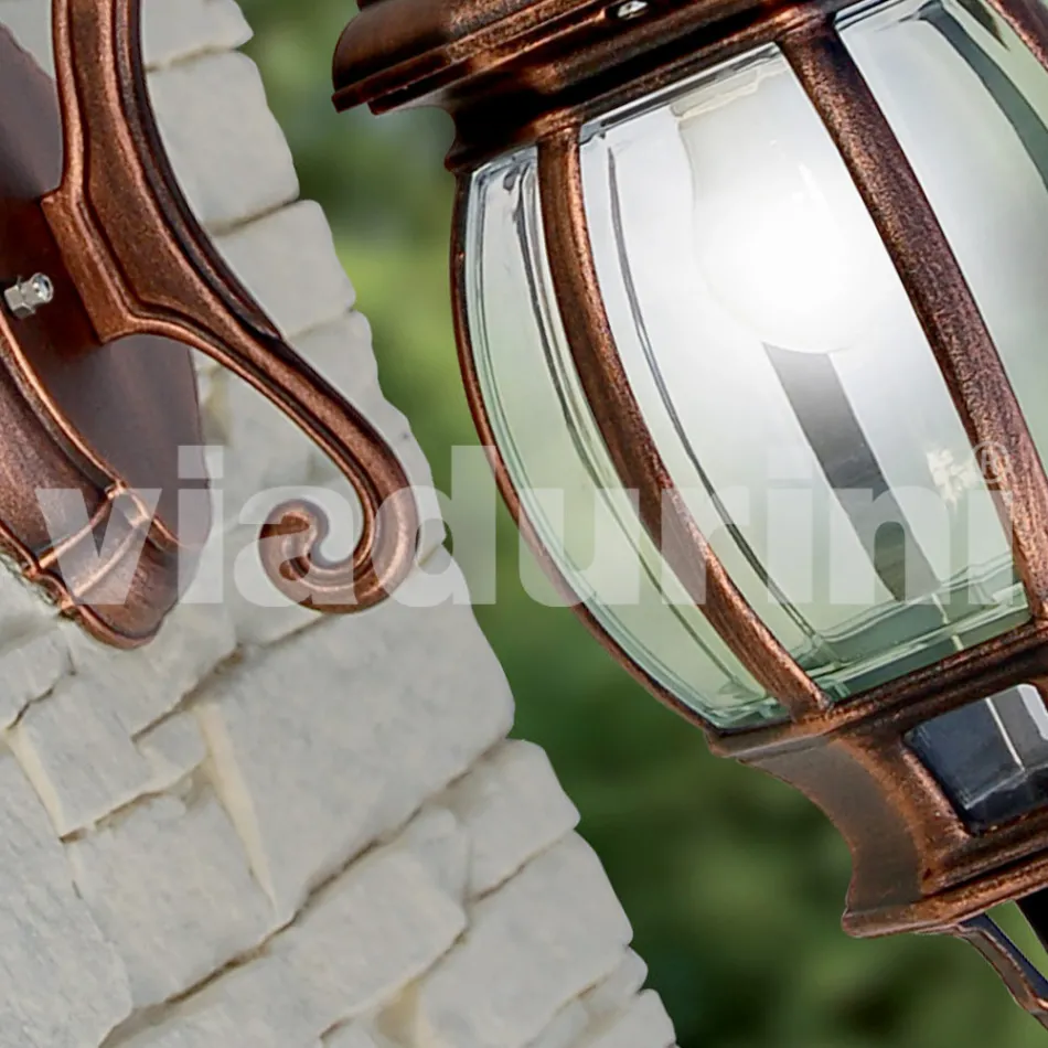 Lampada a parete da giardino in alluminio realizzata in Italia, Anika Viadurini