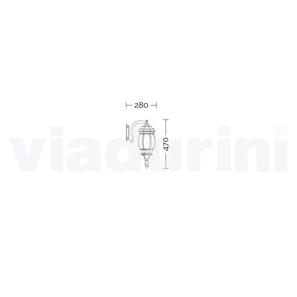Lampada a parete da giardino in alluminio realizzata in Italia, Anika Viadurini