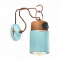 Lampada a parete in ceramica e ferro ruggine Desiree Ferroluce