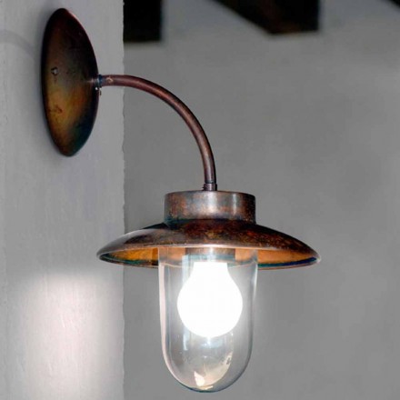 Lampada a parete La Traviata in rame, vetro, ottone anticato Viadurini