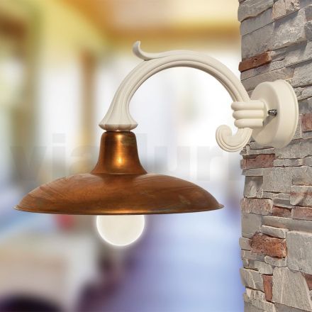 Lampada a Parete Vintage da Esterno in Alluminio Made in Italy - Adela Viadurini