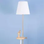 Lampada a Piantana Design in Acciaio, Frassino e Ottone Made in Italy - Pitulla Viadurini