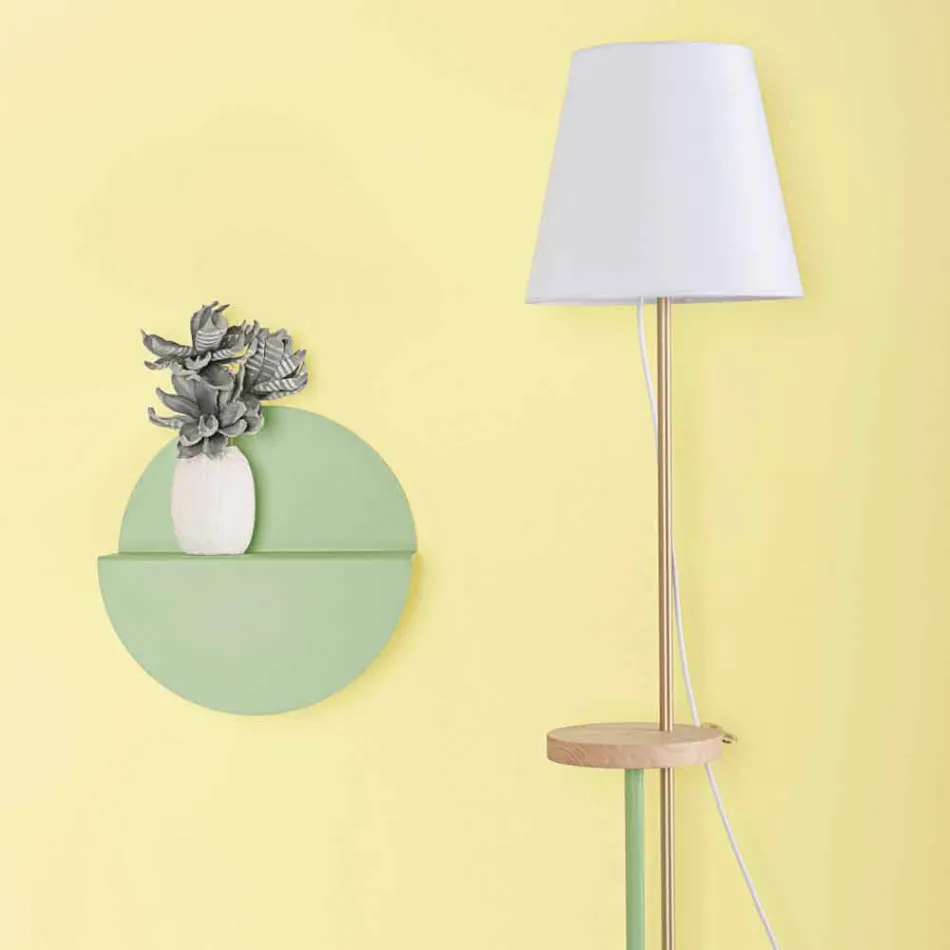 Lampada a Piantana Design in Acciaio, Frassino e Ottone Made in Italy - Pitulla Viadurini