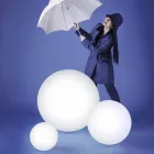 Lampada a sfera terra/tavolo Slide Globo bianco luminoso fatta Italia Viadurini