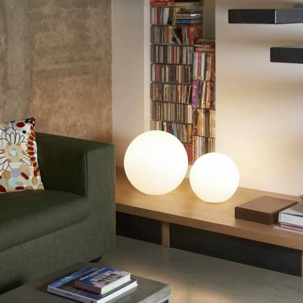 Lampada a sfera terra/tavolo Slide Globo bianco luminoso fatta Italia Viadurini