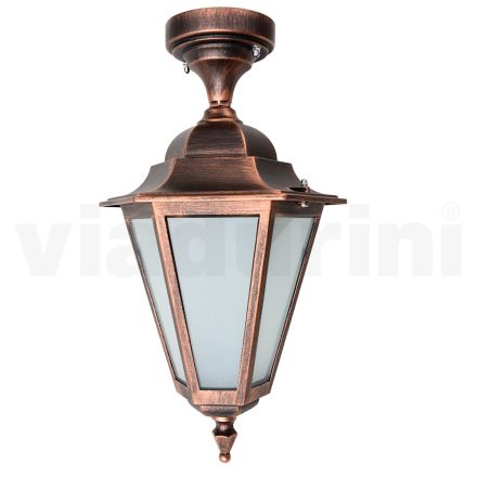 Lampada a Soffitto da Giardino in Vetro e 5 Finiture di Alluminio - Pinako Viadurini