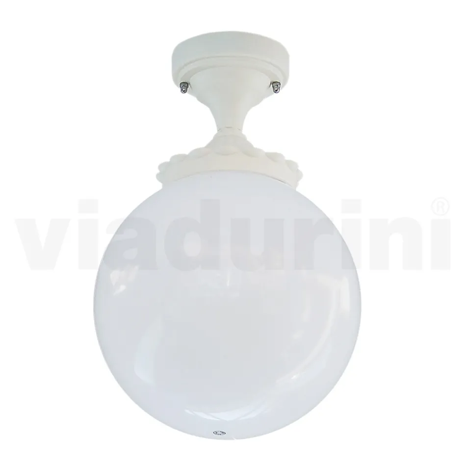Lampada a Soffitto in Acrilico Opale e Struttura in Alluminio Bianco - Trovabianco Viadurini