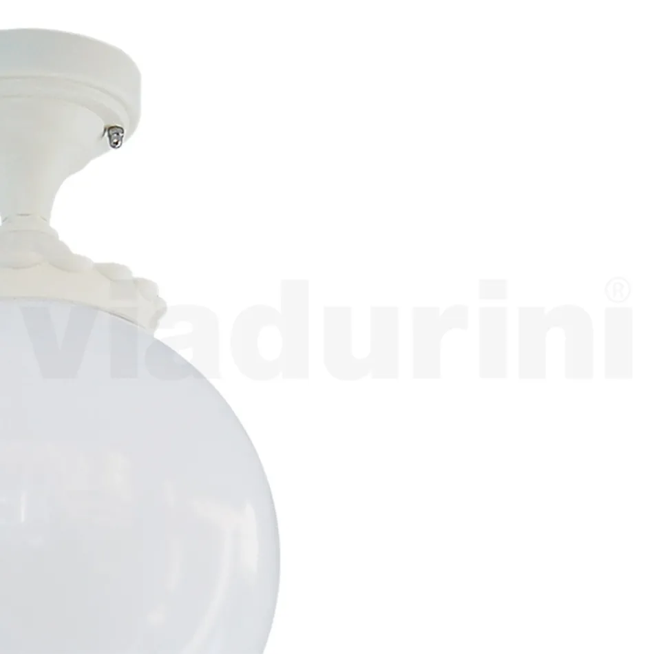 Lampada a Soffitto in Acrilico Opale e Struttura in Alluminio Bianco - Trovabianco Viadurini