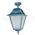 Lampada a Soffitto per Esterno in Alluminio e Vetro Sabbiato - Alchimista Viadurini