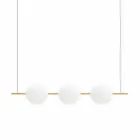 Lampada a Sospensione 3 Luci in Ottone e Vetro 2 Finiture - Alma by Il Fanale Viadurini