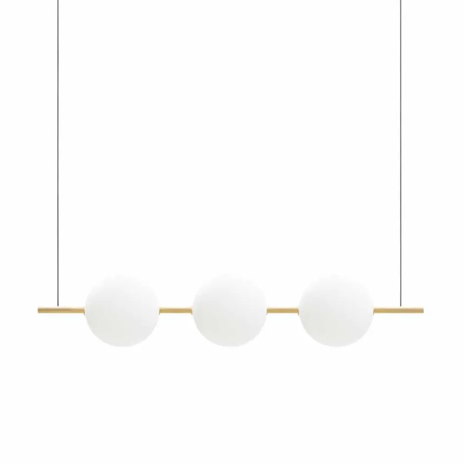 Lampada a Sospensione 3 Luci in Ottone e Vetro 2 Finiture - Alma by Il Fanale Viadurini