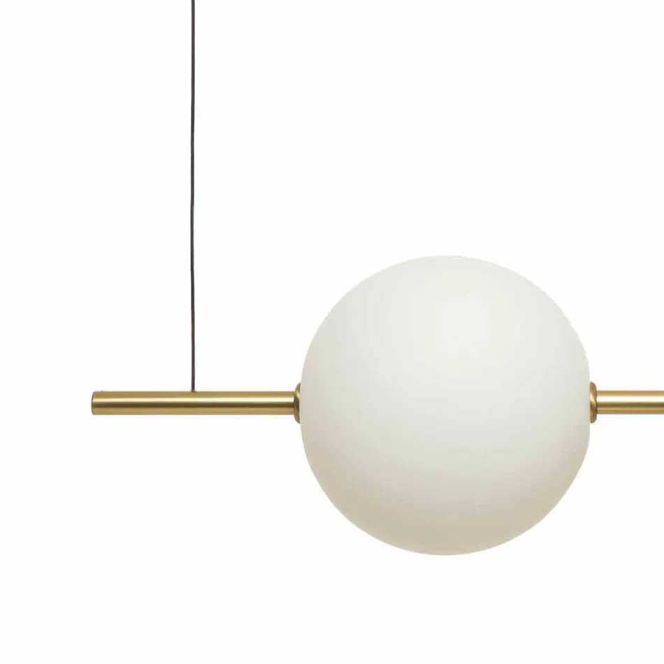 Lampada a Sospensione 3 Luci in Ottone e Vetro 2 Finiture - Alma by Il Fanale Viadurini