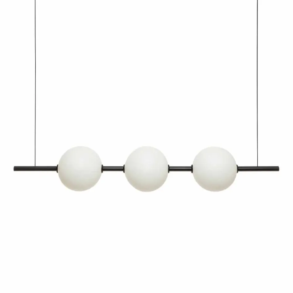 Lampada a Sospensione 3 Luci in Ottone e Vetro 2 Finiture - Alma by Il Fanale Viadurini