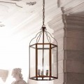 Lampada a sospensione a 3 luci in ottone e vetro Turandot