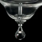 Lampada a sospensione a 3 luci in vetro e cristallo Ivy, made in Italy Viadurini