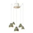 Lampada a Sospensione a 5 Elementi Colorati Made in Italy - Berimbau Viadurini