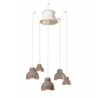 Lampada a Sospensione a 5 Elementi Colorati Made in Italy - Berimbau Viadurini