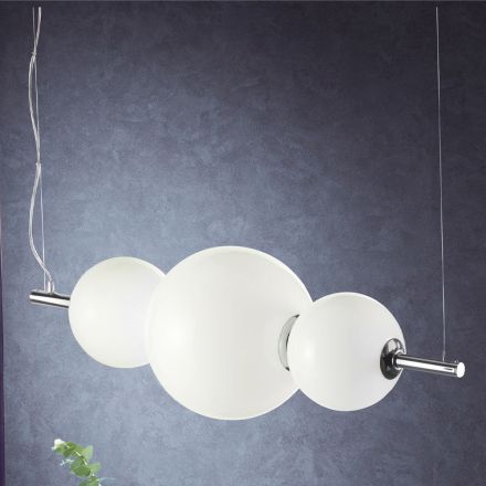 Lampada a Sospensione Artigianale in Vetro Veneziano Incamiciato - Jupiter Viadurini