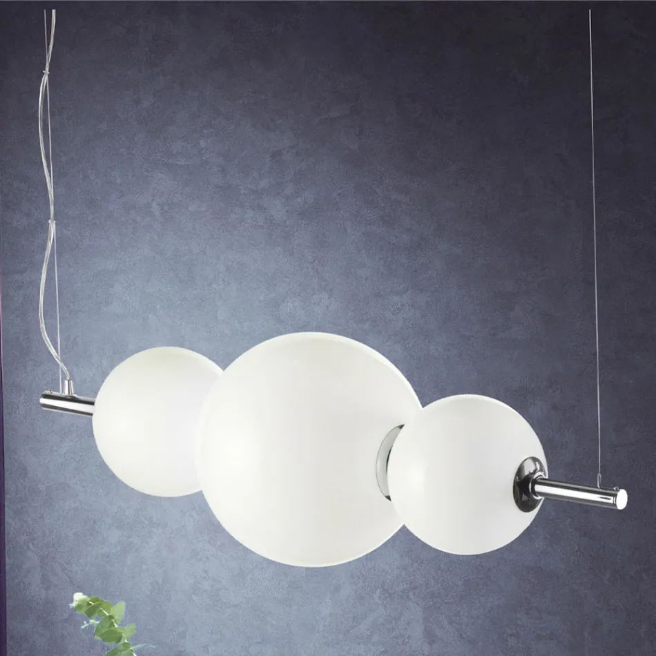 Lampada a Sospensione Artigianale in Vetro Veneziano Incamiciato - Jupiter Viadurini
